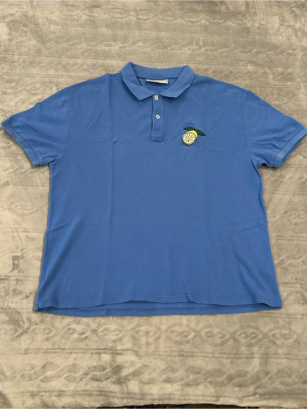 Ami Alexandre Mattiussi Blue Polo with Lemon Patch